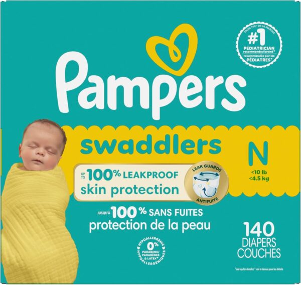 Pampers Baby Diapers - Swaddlers - Size 0, 140 Count, Ultra Absorbent Disposable Newborn Diaper - Image 14