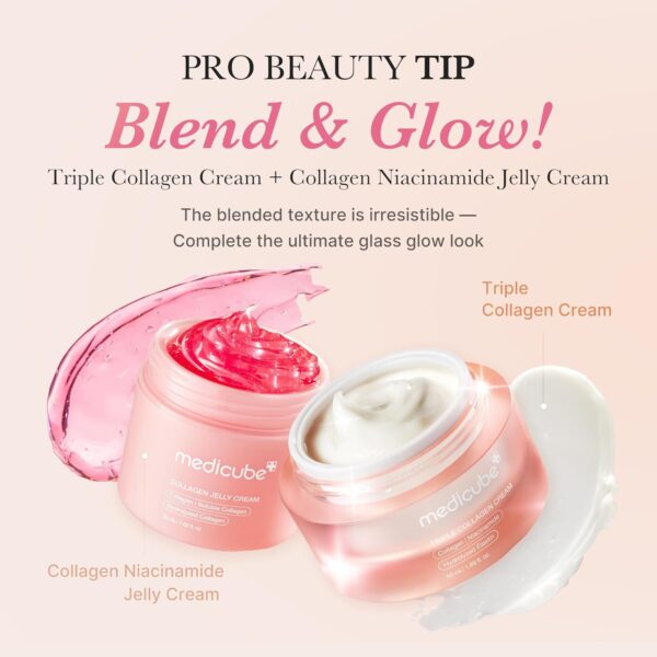 medicube Triple Collagen Cream - Hydrating & Firming Moisturizer with Hyaluronic Acid, Premium Elastin, Shea Butter - Wrinkle Care & Boosts Elasticity - Korean Skincare, 1.69 oz - Image 7