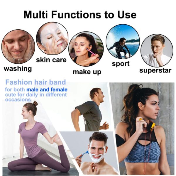 Metal Headbands for Men Fashion Headband for Women, Unisex Wavy Hair Bands Outdoor Sports Head Bands Simple Elastic Non-Slip Hair Accessories (6 Pack) - Image 7