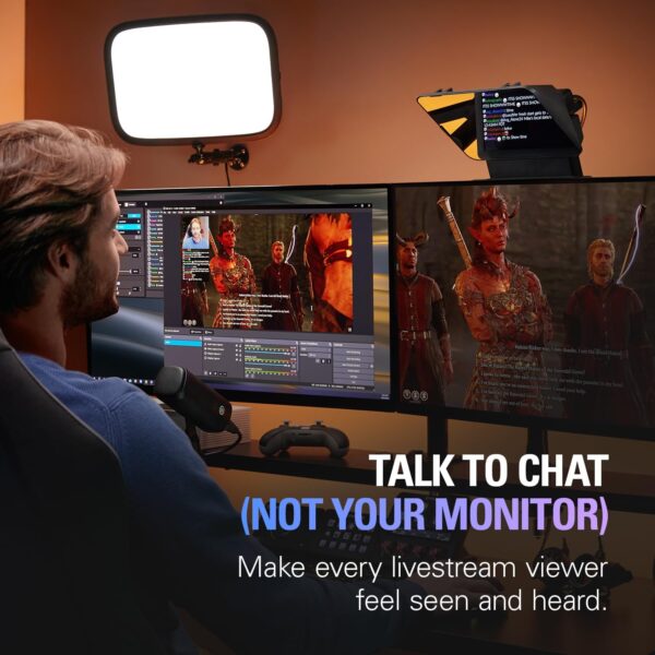 Elgato Prompter – Teleprompter with Built-in Screen for YouTube, Twitch, Zoom, MS Teams and More, Supports DSLR/Webcam/Smartphone, Drag & Drop Monitor Display, Works with Mac/PC & Stream Deck - Image 6