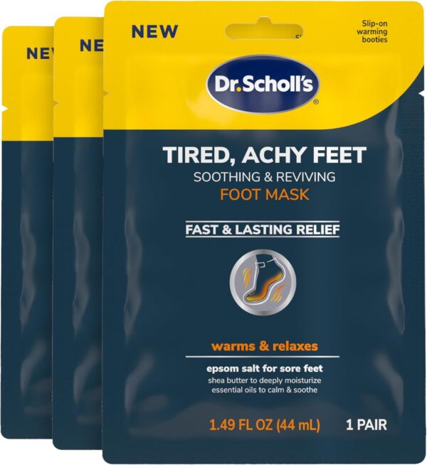 Dr. Scholl's® Tired, Achy Feet Soothing & Reviving Foot Mask, 3 Pair, Warming Booties - Image 2