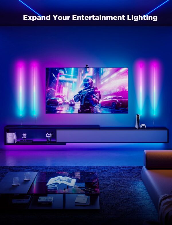 Govee Glide Wall Lights, RGBIC LED Light, Smart Gaming Light Works with Alexa and Google Assistant, RGB Light Bar, LED Wall Lights for Bedroom, 2 Panels Set (3 Sections/Panel) - Image 3