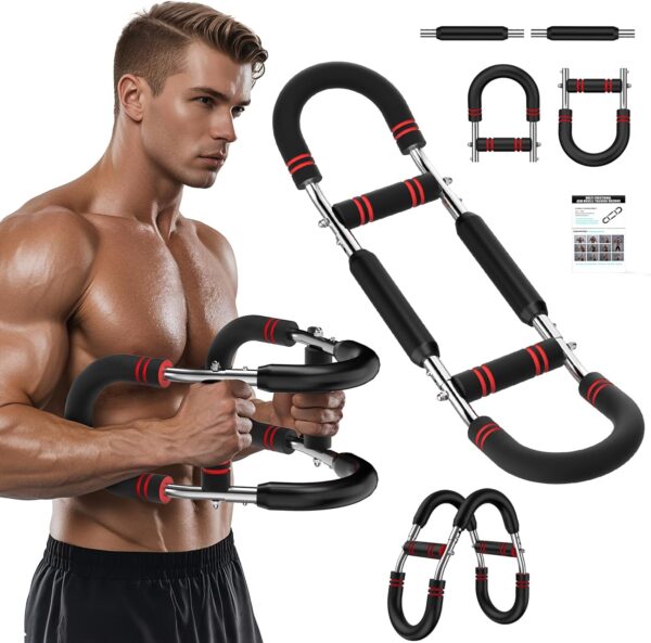 Adjustable Power Twist Arm Trainer (30-120 lbs), Chest and Forearm Strength Training Bar, Anti-Bending Spring No Deformation, Portable Upper Body Home Fitness Equipment, Unisex - Image 2