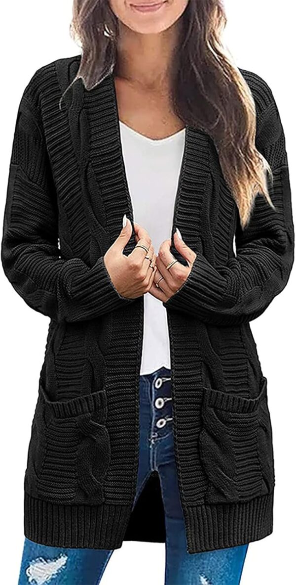 Women's Sweaters Cardigan Open Front Knit Winter Cardigans Soft Sweaters for Women - Image 3