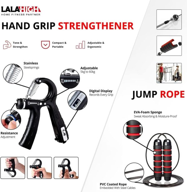 LALAHIGH 25-in-1 4rd Generation Push Up Board - Multi-Functional Foldable Gym System with Resistance Bands, Pilates Bar & Pulleys, Portable Workout Equipment for Men & Women, Chest/Back/Abs Training - Image 5