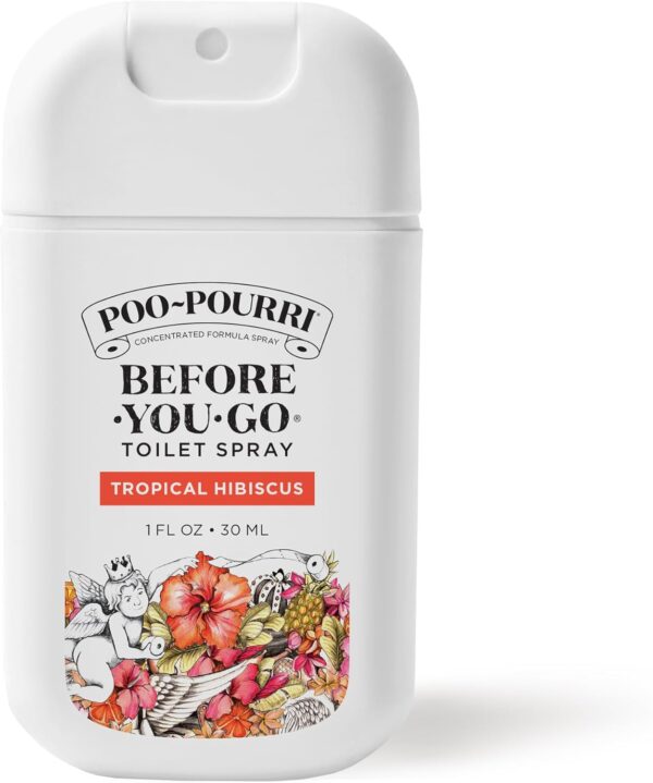 Poo-Pourri Tropical Hibiscus Pocket Before-You-Go Air & Toilet Spray - Instantly Trap Bathroom Odor - Plant Based Ingredients & Essential Oils - Travel Essentials, with Hibiscus Apricot & Citrus Scent - Image 2