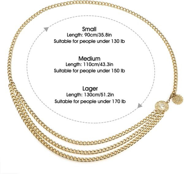 Glamorstar Multilayer Metal Waist Chain Dress Belts Metal Belt for Women - Image 4