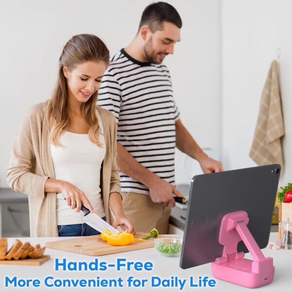 Gifts for Men Women, from Wife,Cell Phone Stand with Wireless Bluetooth Speaker, Punchy Bass & HD Stereo Sound Speaker for Home & Outdoors Compatible with iPhone/ipad/Samsung-Pink - Image 7