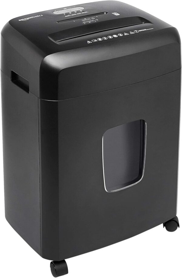 Amazon Basics 15 Sheet - New model Cross Cut Paper and Credit Card CD Shredder With 6 Gallon Bin, Black - Image 2