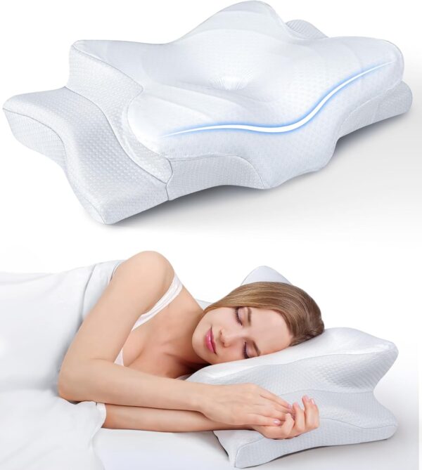 Ultra Pain Relief Cooling Pillow for Neck Support, Adjustable Cervical Pillow Cozy Sleeping, Odorless Ergonomic Contour Memory Foam Pillows, Orthopedic Bed Pillow for Side Back Stomach Sleeper - Image 2
