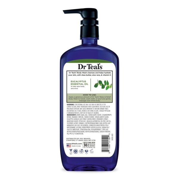 Dr Teal's Body Wash with Pure Epsom Salt, Relax & Relief with Eucalyptus & Spearmint, 24 fl oz (Pack of 2) - Image 11