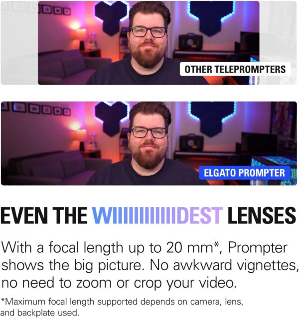 Elgato Prompter – Teleprompter with Built-in Screen for YouTube, Twitch, Zoom, MS Teams and More, Supports DSLR/Webcam/Smartphone, Drag & Drop Monitor Display, Works with Mac/PC & Stream Deck - Image 11