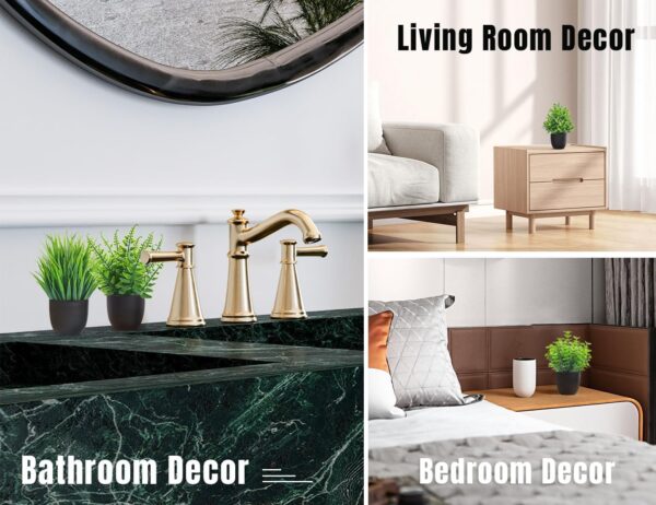 Der Rose Fake Plants 4 Packs Artificial Plants Small Faux Plants Black Bathroom Accessories for Halloween Bathroom Home Kitchen Coffee Table Office Desk Decor Indoor - Image 7