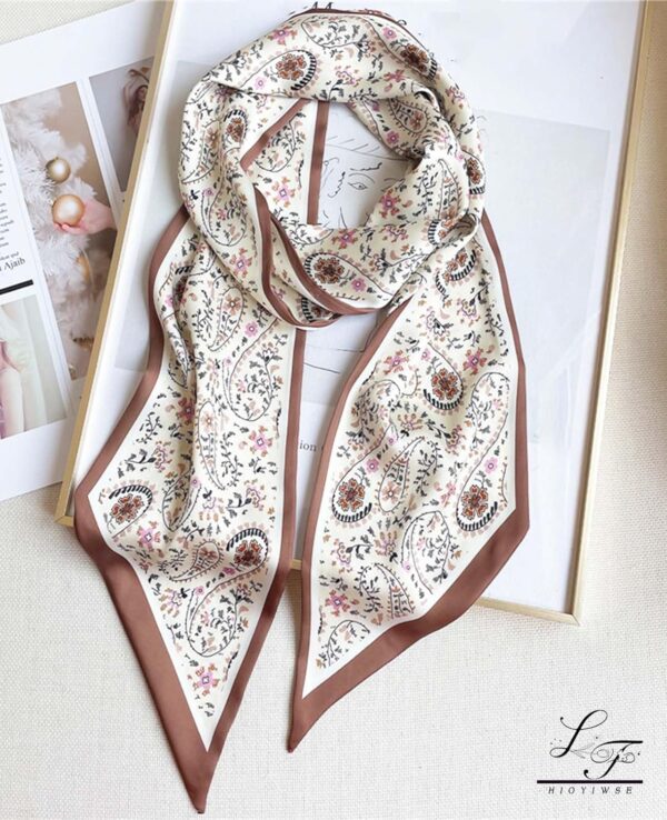 Head Scarf Hair Neck Scarves For Women Purse Bag Scarfs For Handbags Silky Long Thin Satin Headscarf Fashion - Image 3