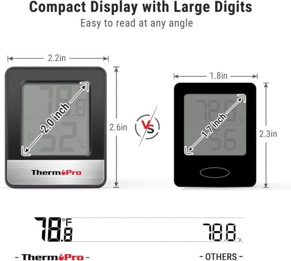 ThermoPro TP49 Digital Hygrometer Indoor Thermometer Humidity Meter Room Thermometer with Temperature and Humidity Monitor Mini Hygrometer Thermometer - Image 5