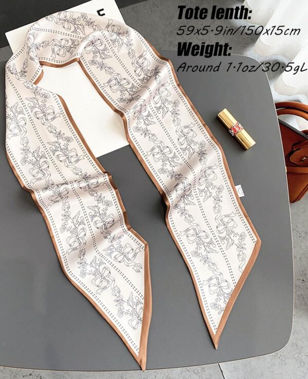 Head Scarf Hair Neck Scarves For Women Purse Bag Scarfs For Handbags Silky Long Thin Satin Headscarf Fashion - Image 4