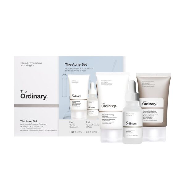 The Acne Set, 3-Step Skin Regimen with Glucoside Foaming Cleanser, Salicylic Acid 2% Solution, and Natural Moisturizing Factors + Beta Glucan | Skin Care Set - Image 2