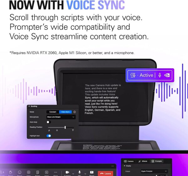 Elgato Prompter – Teleprompter with Built-in Screen for YouTube, Twitch, Zoom, MS Teams and More, Supports DSLR/Webcam/Smartphone, Drag & Drop Monitor Display, Works with Mac/PC & Stream Deck - Image 8