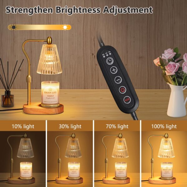 Candle Warmer Lamp with 8 Colors LED Changing,with Timer Dimmer Adjustable Height,Mothers Day Gifts,Vintage Home Decor - Image 6