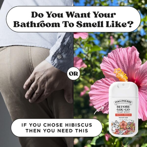 Poo-Pourri Tropical Hibiscus Pocket Before-You-Go Air & Toilet Spray - Instantly Trap Bathroom Odor - Plant Based Ingredients & Essential Oils - Travel Essentials, with Hibiscus Apricot & Citrus Scent - Image 11