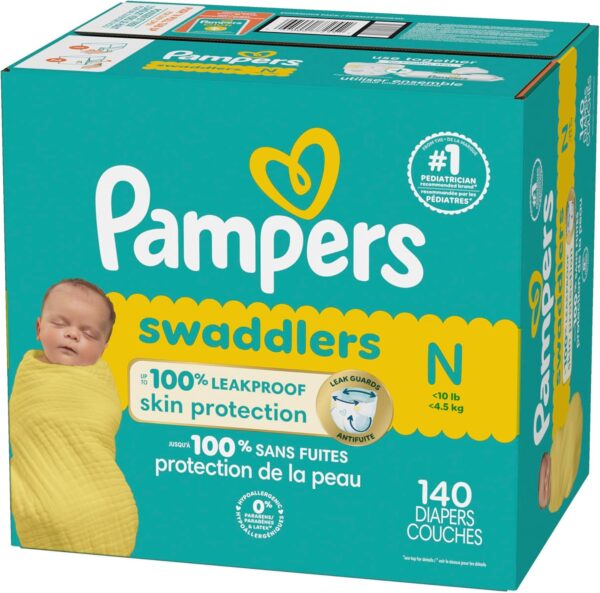 Pampers Baby Diapers - Swaddlers - Size 0, 140 Count, Ultra Absorbent Disposable Newborn Diaper - Image 16