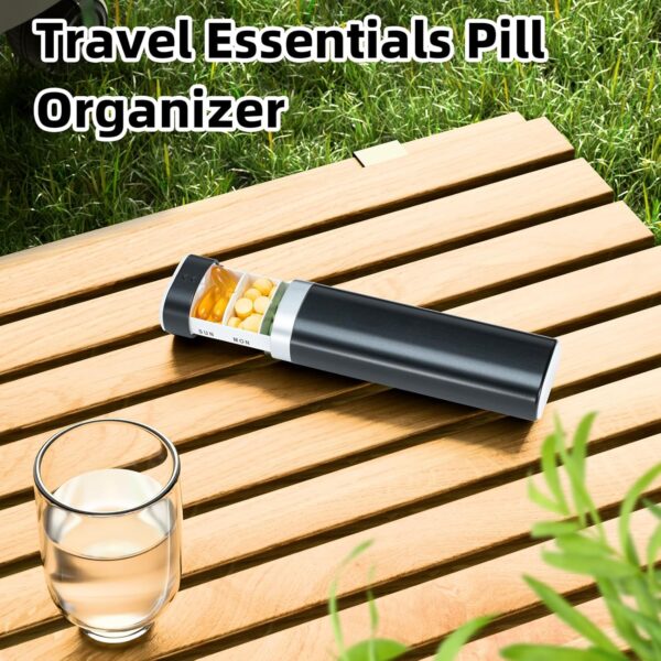 Weekly Pill Organizer 7 Day, Betife Daily Pill Box, Travel Pill Case, Cute Pill Holder, Drawer-Shaped Medicine Box to Hold Vitamins, Medicines, Supplements, Pills Organizer(Black) - Image 6