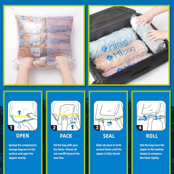 12 Compression Bags for Travel Essentials, Vacuum Packing Space Saver Bags for Cruise Accessories (12-Travel) - Image 6