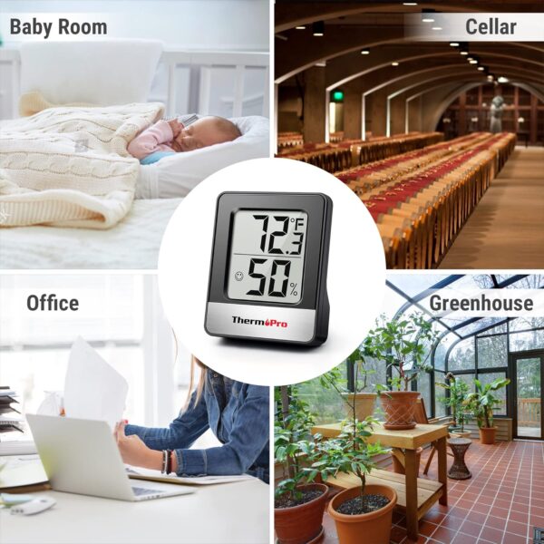 ThermoPro TP49 Digital Hygrometer Indoor Thermometer Humidity Meter Room Thermometer with Temperature and Humidity Monitor Mini Hygrometer Thermometer - Image 9