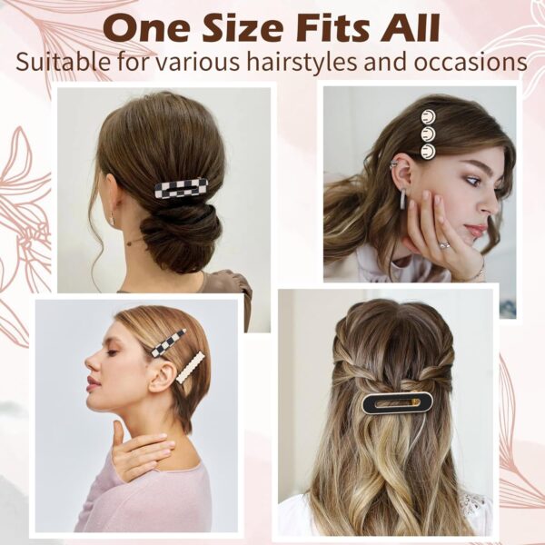Gingbiss 18 Pcs Hair Clips for Women Girls, Black White Checker Cute Hair Barrettes with Storage Box, No Bend Korean Styling Minimalist Hair Accessories, Gift for Women Girls - Image 7