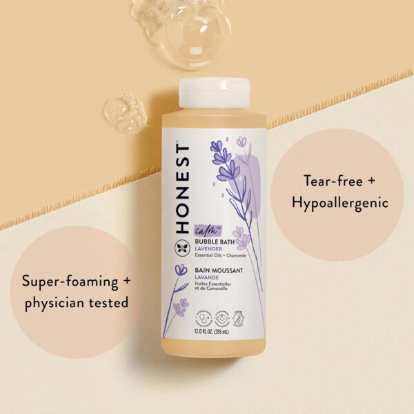 The Honest Company Foaming Bubble Bath | Gentle for Baby | Naturally Derived, Tear-free, Hypoallergenic | Lavender Calm, 12 fl oz - Image 3
