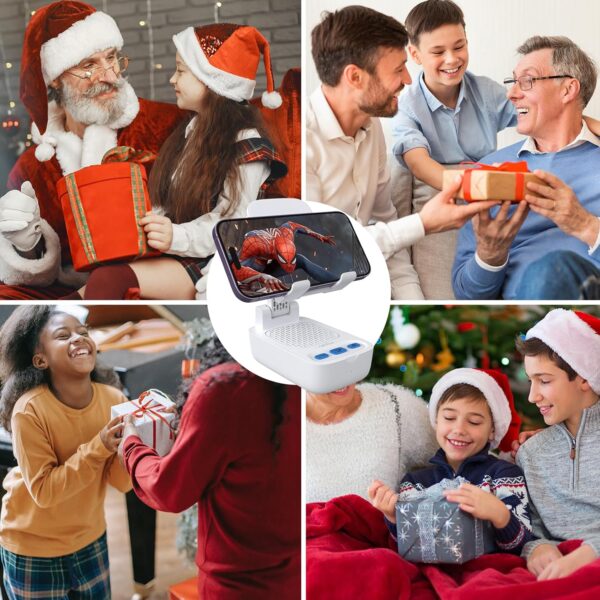 Gifts for Men Women, from Wife,Cell Phone Stand with Wireless Bluetooth Speaker, Punchy Bass & HD Stereo Sound Speaker for Home & Outdoors Compatible with iPhone/ipad/Samsung-White - Image 8