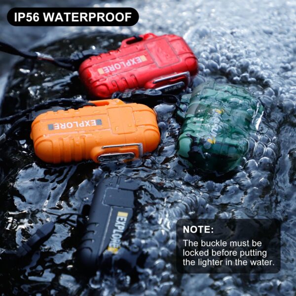 LcFun Waterproof Electric Dual Arc Lighter USB Rechargeable Outdoor Windproof Flameless Plasma Lighters for Camping, Hiking, Adventure, Survival Tactical Gear Gifts for Men - Image 3