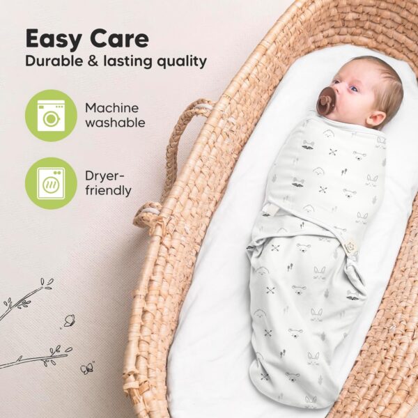 KeaBabies 3-Pack Organic Baby Swaddle Sleep Sacks - Swaddles for Newborns, Infant 0-3 Months, Baby Girls, Boys, Soft & Snug Newborn Sleep Sack, Nursery Swaddling Blankets (Nordic) - Image 8