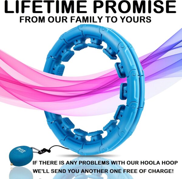 Infinity Weighted Hula Fit Hoop for Adult Weight Loss, 2 in 1 Smart Fitness Exercise Hoop for Women Abs Workout, Fit on Form 24/28/32 Detachable Knots - Image 3