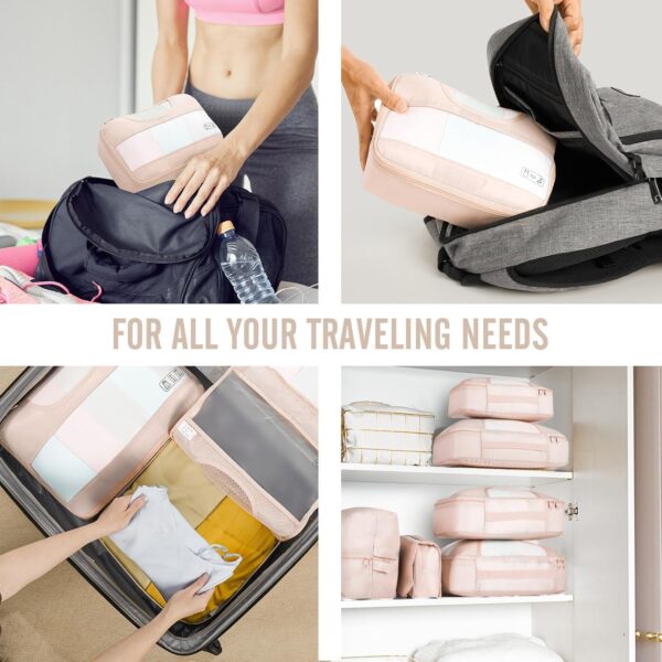 Veken 8 Set Packing Cubes for Travel, Beach Vacation Essentials Accessories for Cruise Ship, Suitcase Organizer Bags for Luggage with Hanging Toiletry & Shoe Bag, Birthday Gifts for Women Mom Her - Image 8