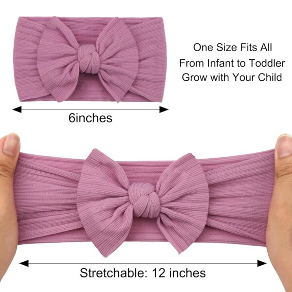 CÉLLOT 10 Colors Super Stretchy Soft Knot Baby Girl Headbands with Hair Bows Nylon Head Wrap For Newborn Baby Girls Infants Toddlers Kids - Image 3