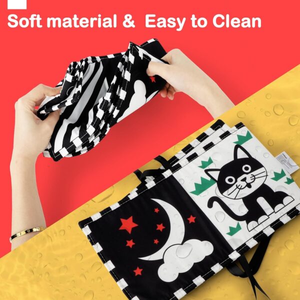 URMYWO Black and White Baby Toys, Tummy Time High Contrast Newborn Toys 0-3 Months, Soft Baby Book, Visual Stimulation Montessori Sensory Infant Toys 0-6-12 Months, Shower Gift for Boys Girls - Image 7