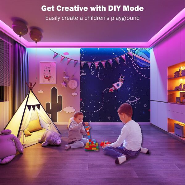 Led Lights for Bedroom 100 ft (2 Rolls of 50ft) Music Sync Color Changing RGB Led Strip Lights with Remote App Control Bluetooth Led Strip, Lights for Room Home Kitchen Party Decor - Image 6