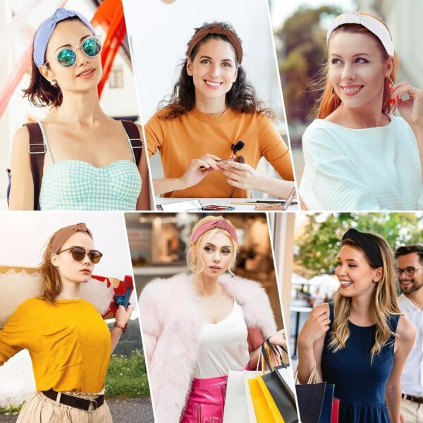 Headbands for Women Girls - 6PCS Stylish Top Knotted Headbands - Knotted Headband for Women - Head Bands Wide Hairband Hair Accessories - Image 5