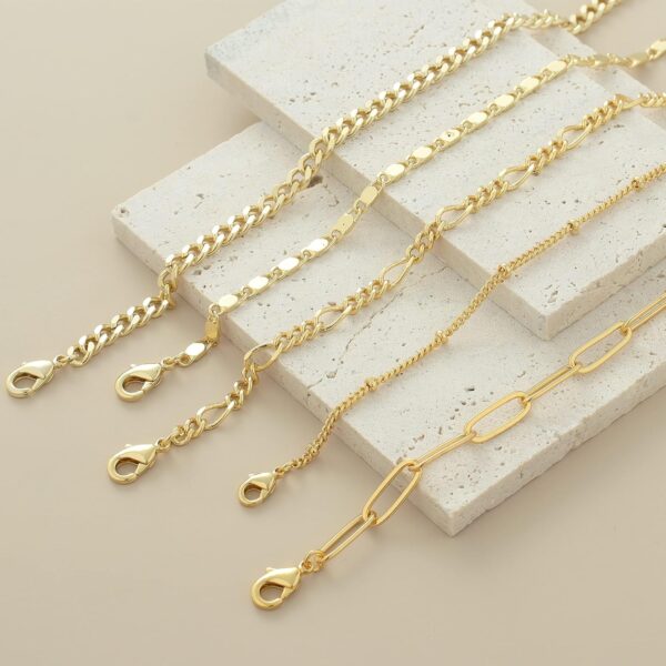 Gold Bracelets for Women Trendy,14K Real Gold Plated Dainty Stackable Paperclip Cuban Link Chain Bracelets,Cuff Bracelets Jewelry Set Adjustable 7"+2" - Image 9