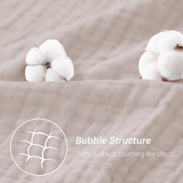 SWEET DOLPHIN Muslin Hooded Baby Bath Towels - 2 Pack 100% Cotton Towel for Babies, Infants, Toddlers - 32x32Inch - Highly Absorbent and Newborn Essential, Light Bean Paste - Image 7