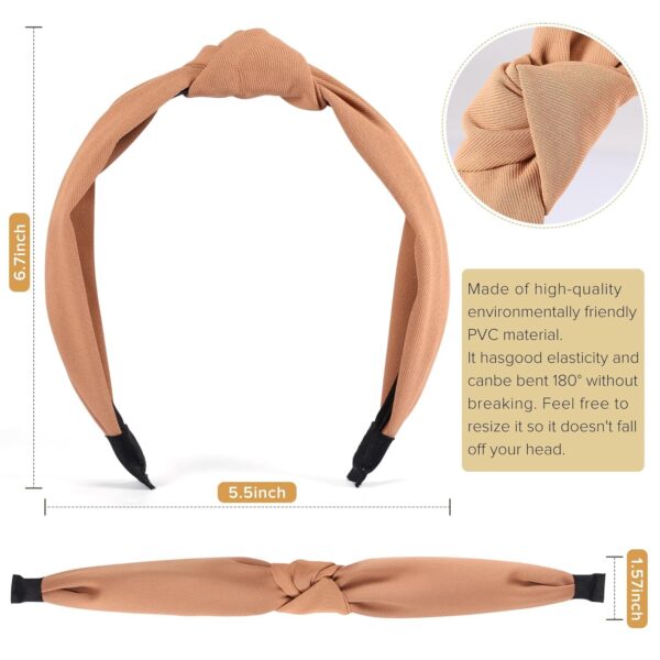 Headbands for Women Girls - 6PCS Stylish Top Knotted Headbands - Knotted Headband for Women - Head Bands Wide Hairband Hair Accessories - Image 3