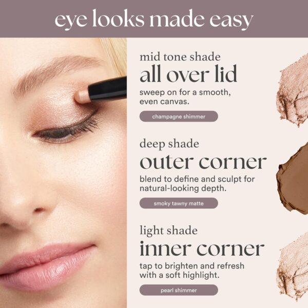 Julep Eyeshadow 101 Cream-to-Powder Waterproof Shadow Stick – Rose Shimmer – Long-Lasting, Crease-Proof, Pearlescent Rose Shimmer Cream Eyeshadow with Built-in Smudger - Image 6