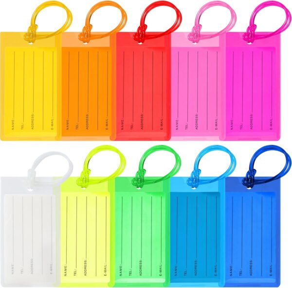 10 Pack Luggage Tags for Suitcases, Airplane Travel Essentials for Flying, International Travel Must Haves, and Luggage Accessories by Sodsay - Image 2
