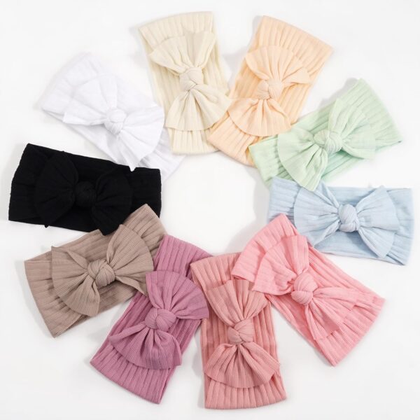 CÉLLOT 10 Colors Super Stretchy Soft Knot Baby Girl Headbands with Hair Bows Nylon Head Wrap For Newborn Baby Girls Infants Toddlers Kids - Image 5