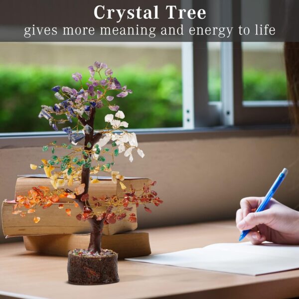 Crystal Tree of Life 7 Chakra Healing Crystal Trees for Home Decor, Office Desk Decor, Living Room Decor, Handmade Bonsai Trees for Positive Energy, Money, Good Luck Birthday Gifts for Women, Mom - Image 10