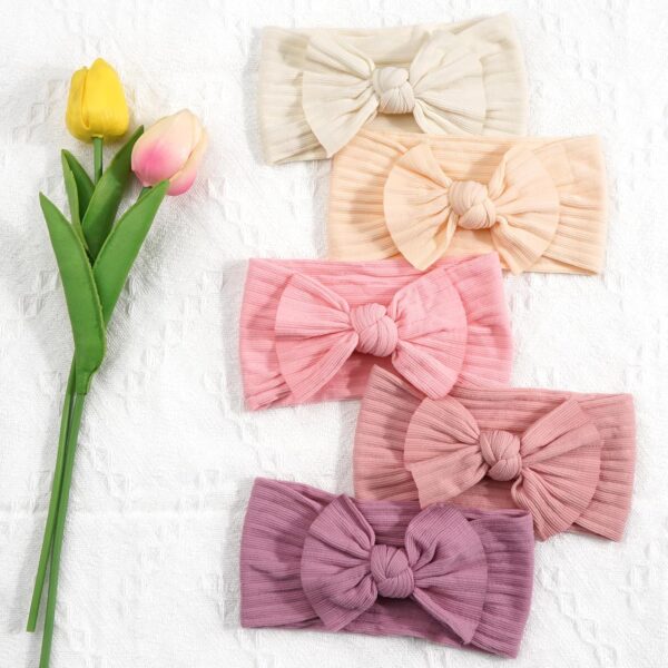 CÉLLOT 10 Colors Super Stretchy Soft Knot Baby Girl Headbands with Hair Bows Nylon Head Wrap For Newborn Baby Girls Infants Toddlers Kids - Image 6