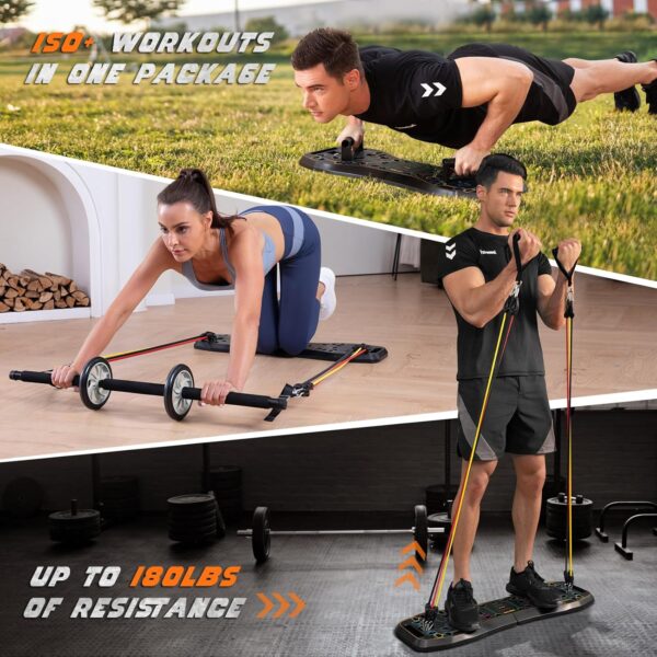 LALAHIGH 25-in-1 4rd Generation Push Up Board - Multi-Functional Foldable Gym System with Resistance Bands, Pilates Bar & Pulleys, Portable Workout Equipment for Men & Women, Chest/Back/Abs Training - Image 6