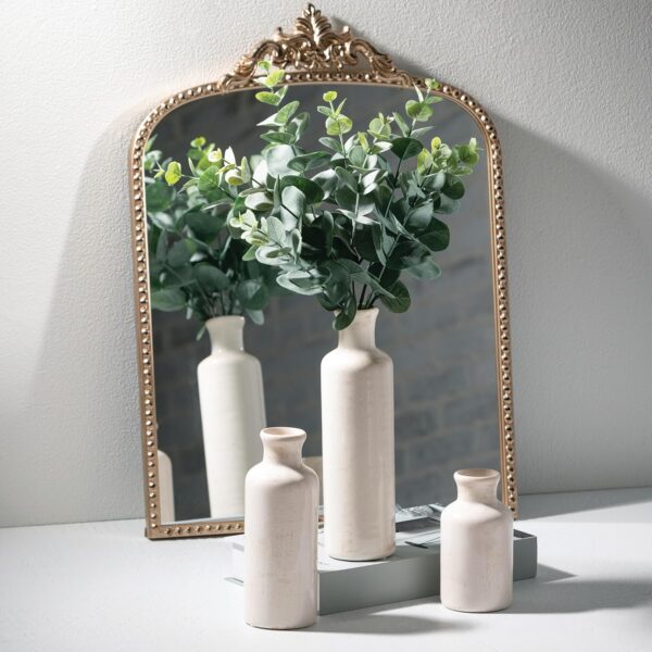 Sullivans White Ceramic Vase Set, Farmhouse Decor, Home Decorative Vase, Vases For Your Kitchen, Bedroom, Office, Living Room, Bathroom, & Shelf Centerpiece Table Decorations (CM2333) - Image 8