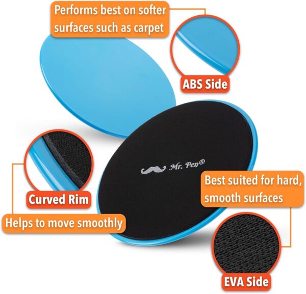 Mr. Pen Core Sliders for Working Out - 2 Pack Dual Sided Workout Sliders Discs - Image 5